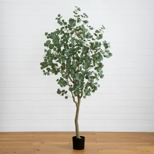 7' Artificial Greco Eucalyptus Tree