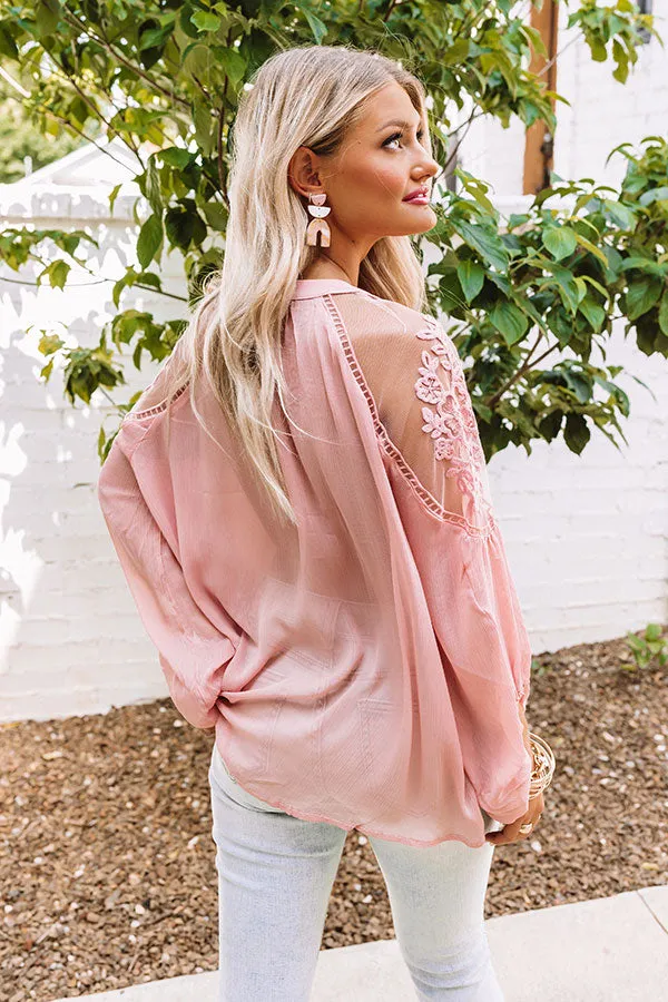 All Day Chic Lace Top In Blush