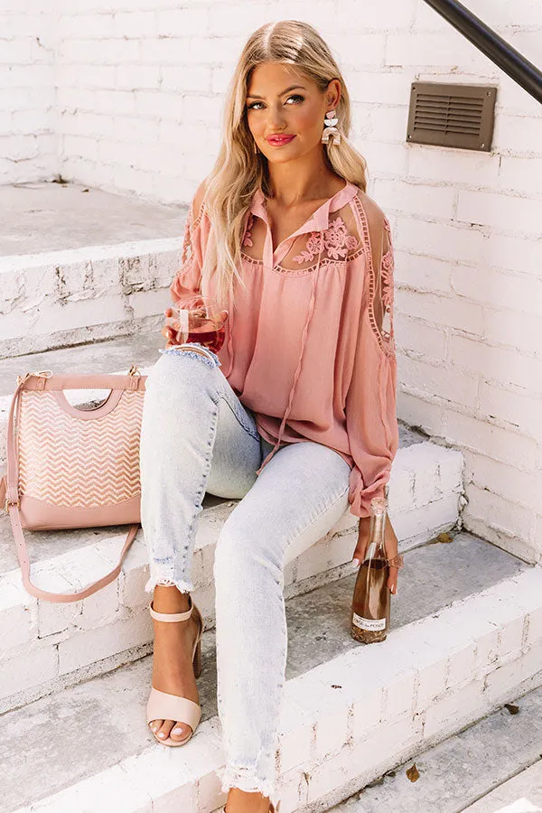 All Day Chic Lace Top In Blush