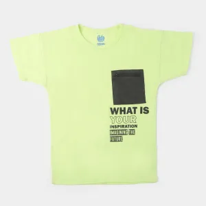 Boys Cotton T-Shirt Inspiration - Lime Green