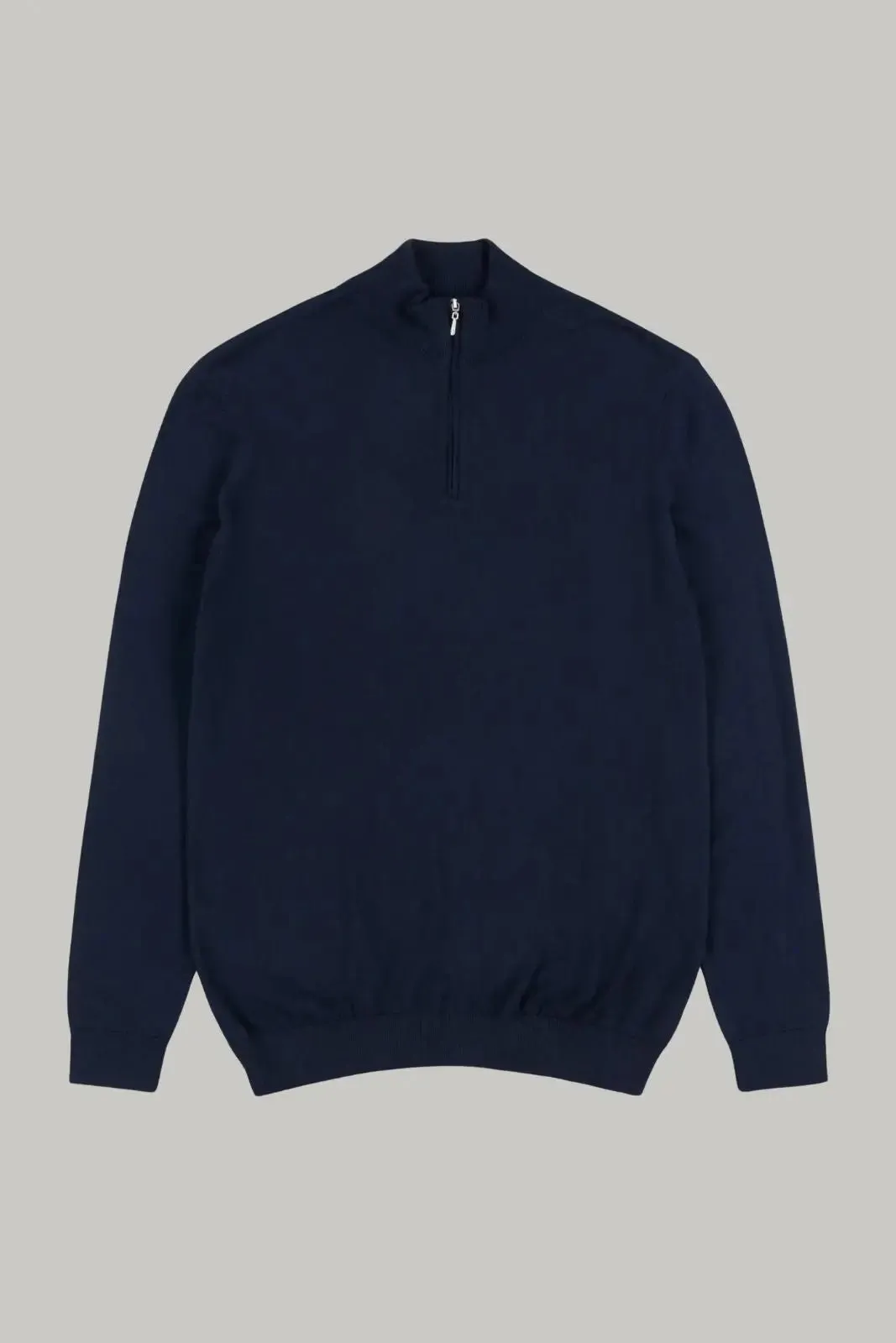 Kingley Knitted Quarter Zip Turtle Neck - Navy