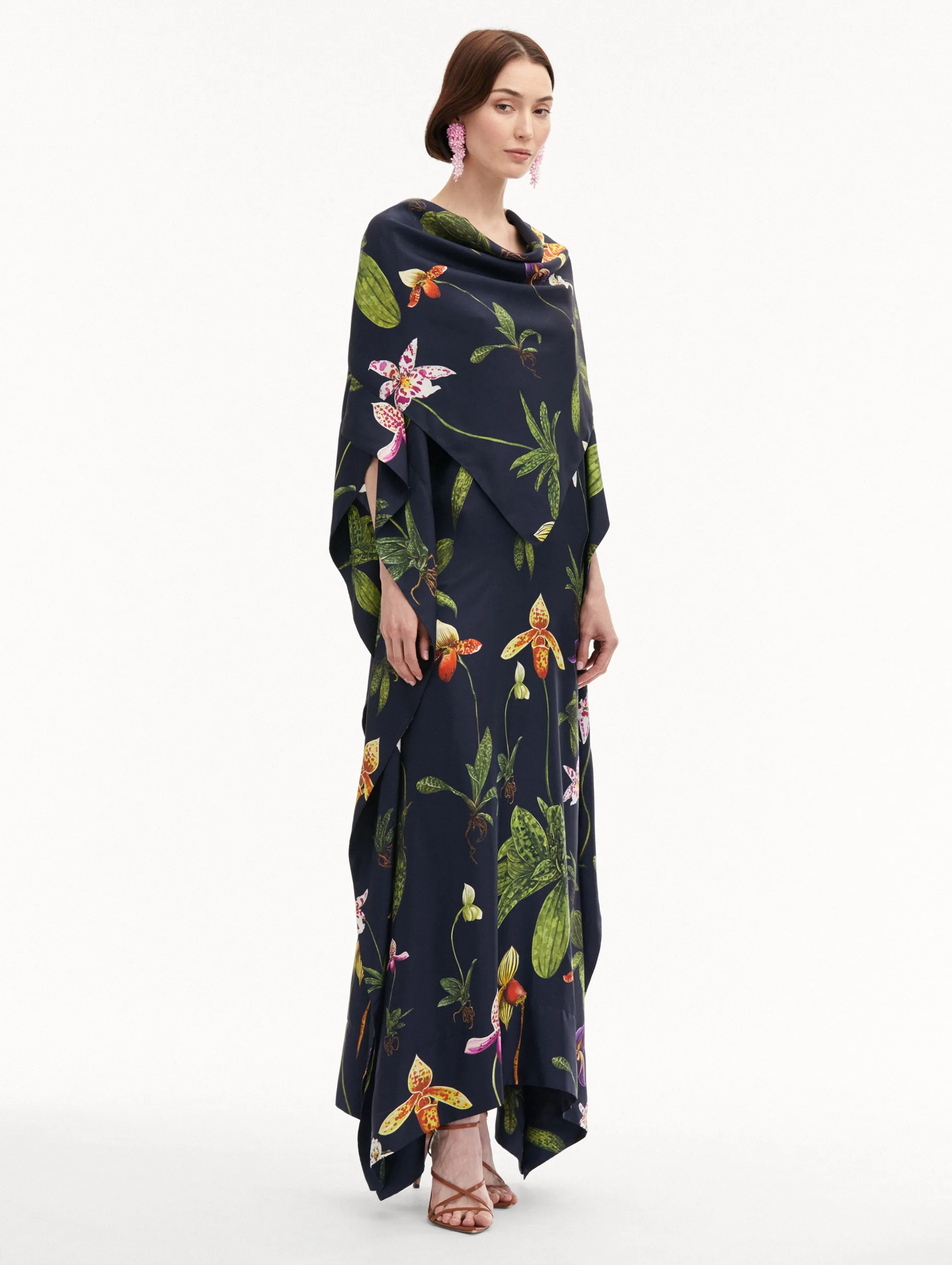 Orchid Silk Twill Caftan