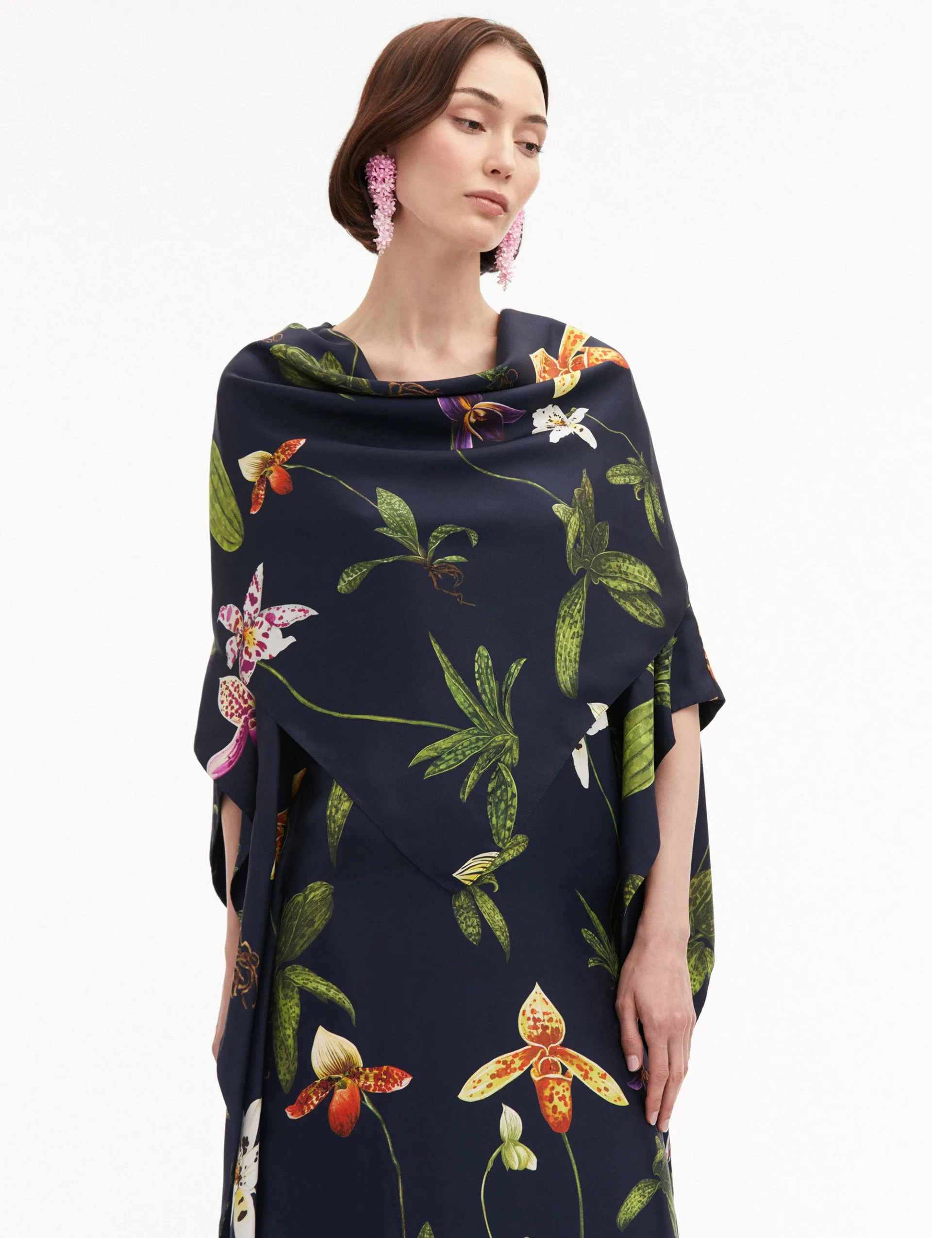 Orchid Silk Twill Caftan