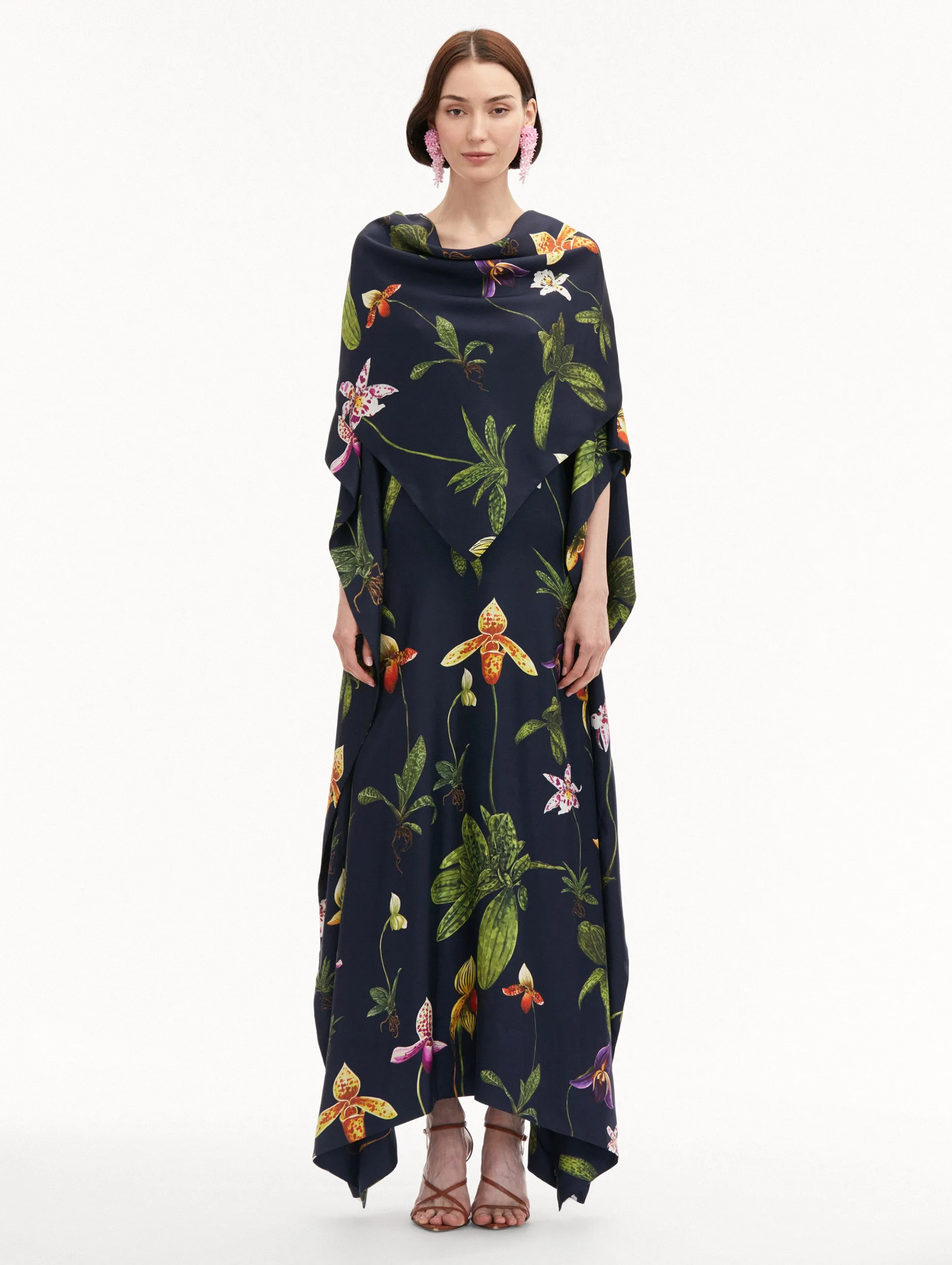 Orchid Silk Twill Caftan