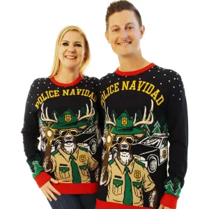 Police Navidad | Ugly Christmas Sweater For Men & Women | Unisex Sizing