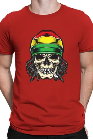 Reggae Skull - Rasta Red Casual Funk tee