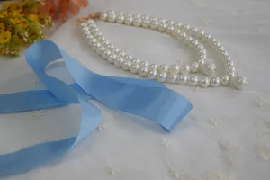 Silk Ribbon - Light Blue - 1.25" Wide - By the Yard