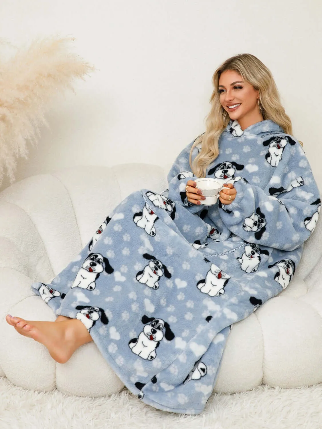 Snuggle Style: Fuzzy Hooded Lounge Dress