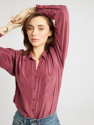 Sofia Top in Plum Washed Silk