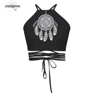 UIDEAZONE Cropped Top Female Halter Top Camis Vest Brandy Melville 3D Creative Sexy Debardeur Women Strappy Bustier Harajuku Top