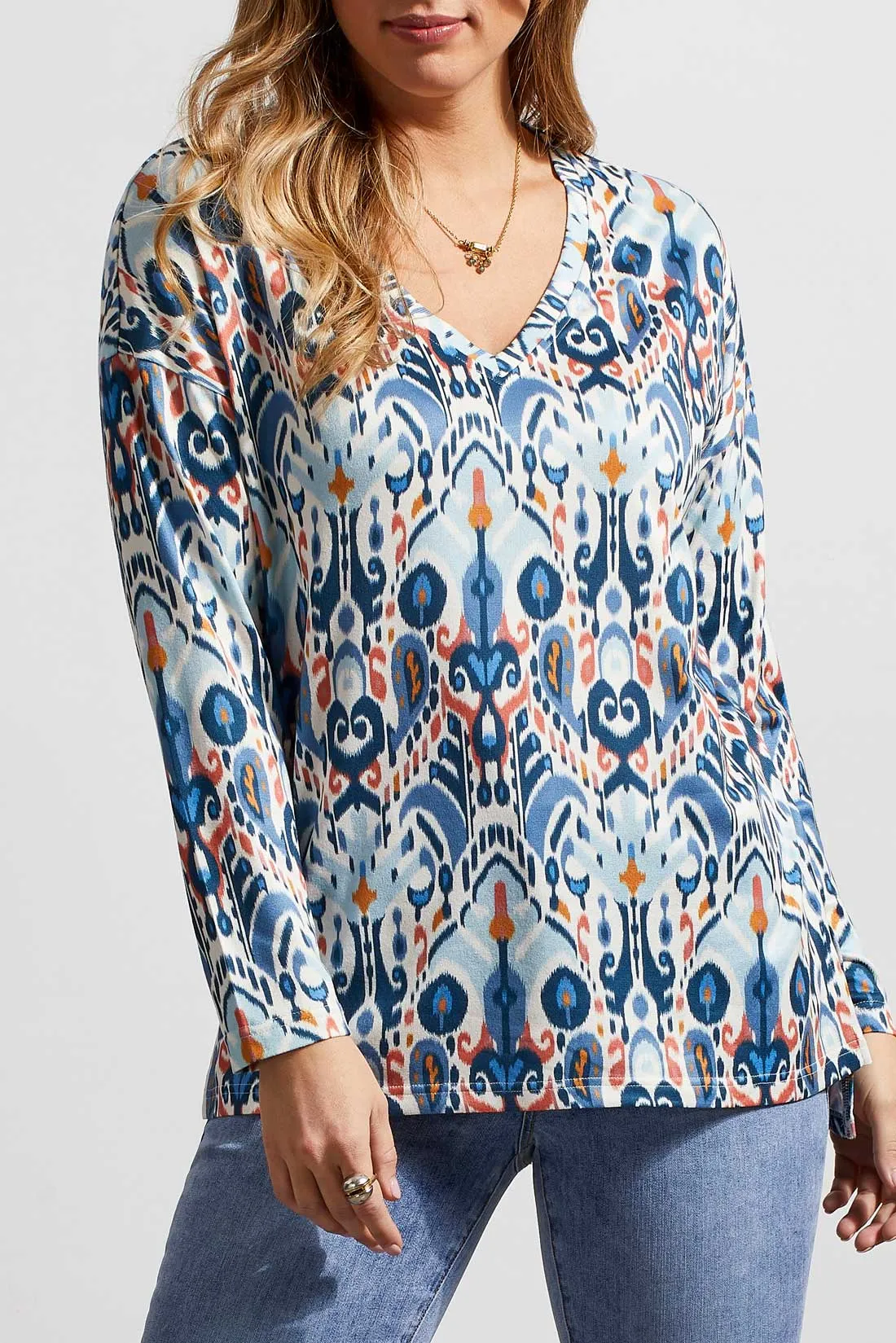 V Neck Tunic With Side Slits