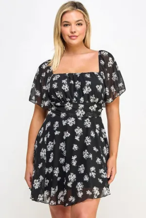 Voluptuous ( ) Chiffon Women's Plus Size Floral Dress