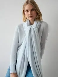 Premium White   Warren Luxury Cashmere Wrap Scarf