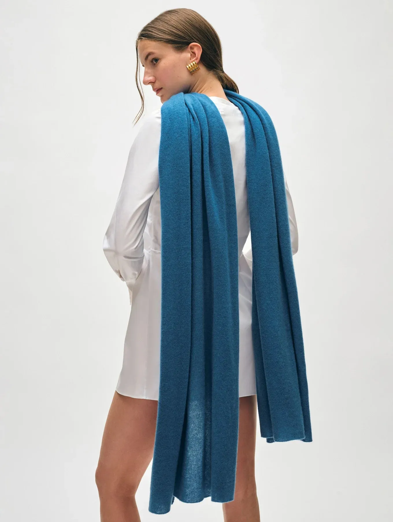 Premium White   Warren Luxury Cashmere Wrap Scarf