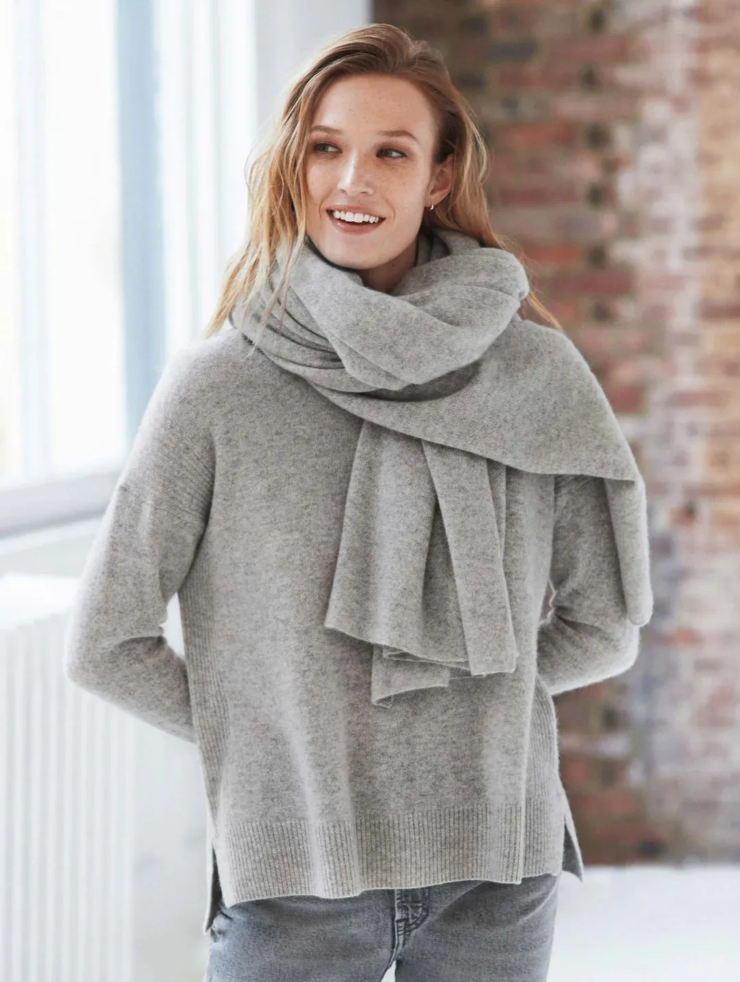 Premium White   Warren Luxury Cashmere Wrap Scarf