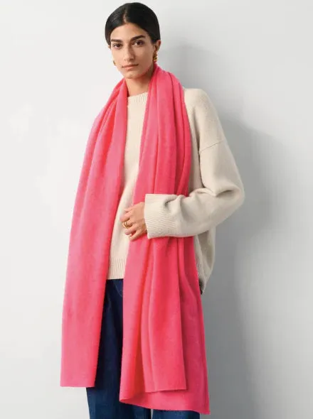 Premium White   Warren Luxury Cashmere Wrap Scarf