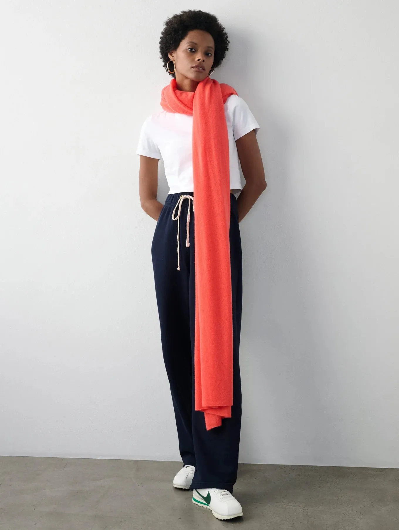 Premium White   Warren Luxury Cashmere Wrap Scarf