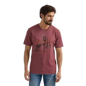 Wrangler Men's Bucking Horse Graphic Burgundy Heather T Shirt